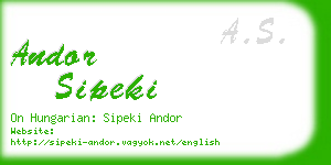 andor sipeki business card